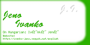 jeno ivanko business card